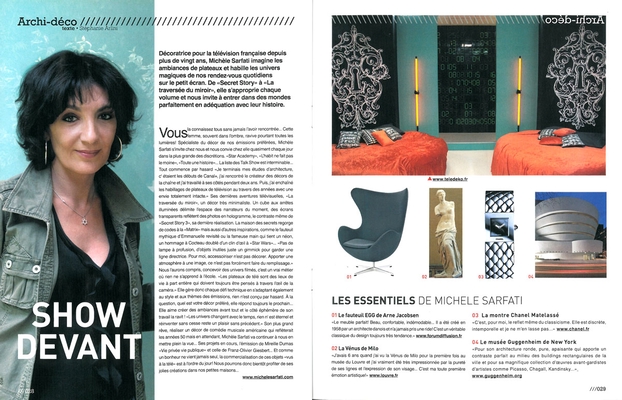 Michèle Sarfati, Télédékocomplément d'objets déco / n°5 / septembre 2009